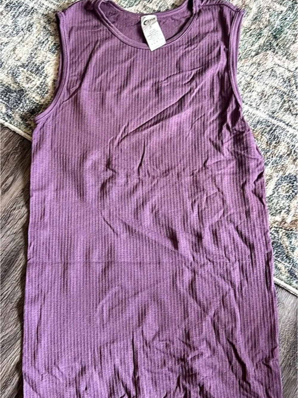 Zyia Active Parallel Tank Ribbed Top Purple Small